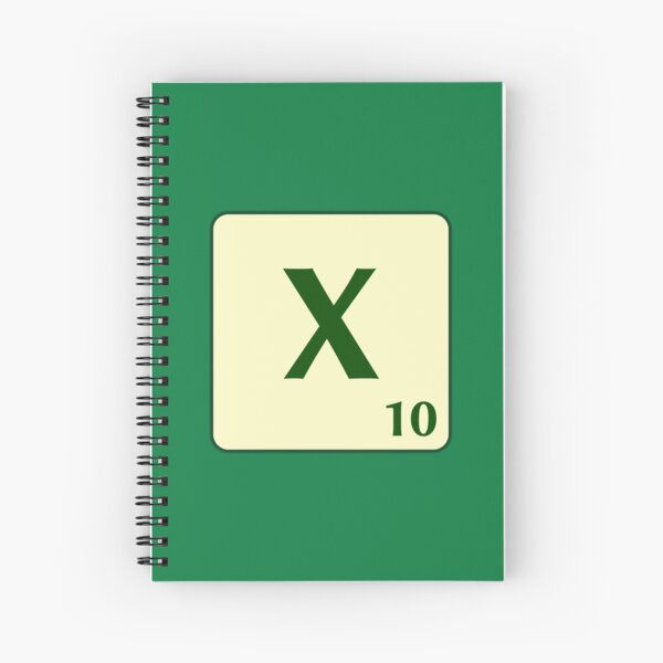 Fitxa de Scrabble de la X de 10 punts Cuaderno de espiral