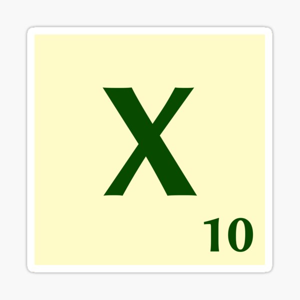 Fitxa de Scrabble de la X de 10 punts Pegatina