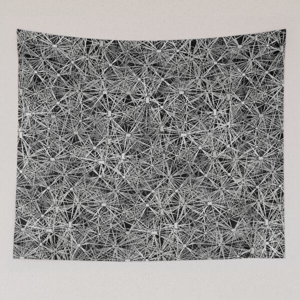 Item preview, Geometric, Pattern, Shapes, Lines, Modern,  Abstract, Art, Meshwork - Gray on Black designed and sold by LucidLounger.