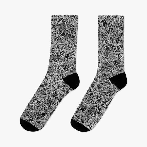 Item preview, Geometric, Pattern, Shapes, Lines, Modern,  Abstract, Art, Meshwork - Gray on Black designed and sold by LucidLounger.