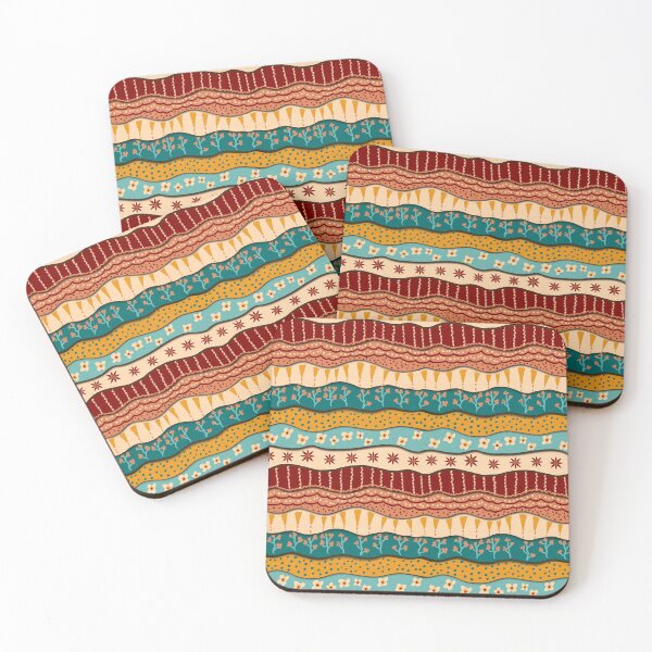 Item preview, Wavy folk art stripes  designed and sold by sueshorman.