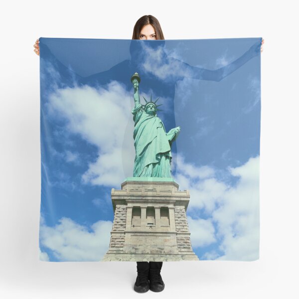 Item preview, Statue of Liberty Under Bright Sky Clouds NYC designed and sold by Superior-Prints.