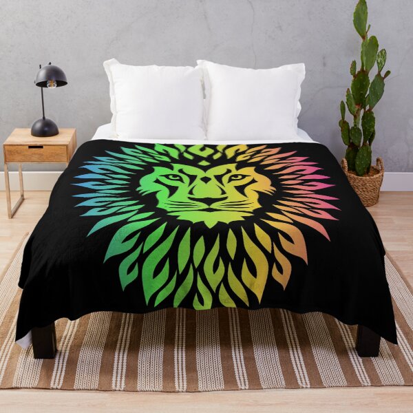 Item preview, Lion head rainbow illustration designed and sold by pallkris.