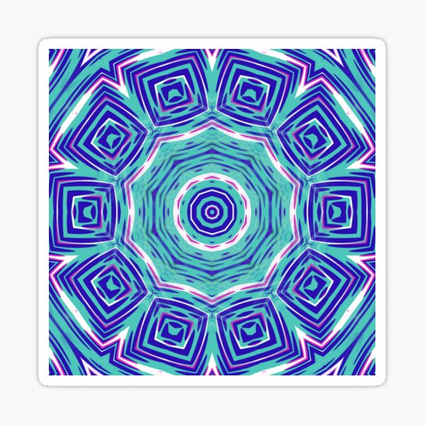Decagonical circle turquoise-and-lilac Sticker