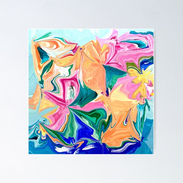 Item preview, Bright colour abstract art- pink,teal, blue designed and sold by Urvashi Patel.