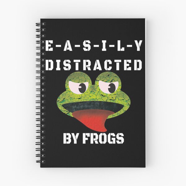 Item preview, Easily distracted by Frogs black background designed and sold by myseptember18th.