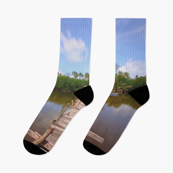 Item preview, Wooden Bridge Sea Water Green Trees  designed and sold by DanielCarvalho2.
