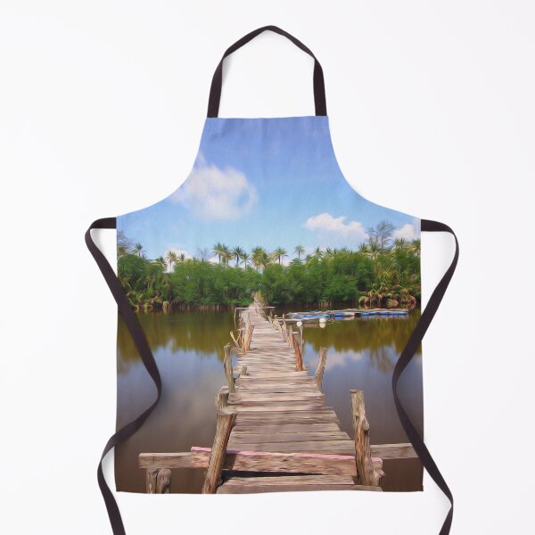 Item preview, Wooden Bridge Sea Water Green Trees designed and sold by DanielCarvalho2.