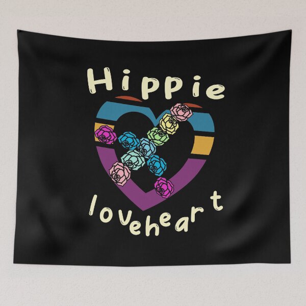 Item preview, Hippie loveheart, heart with roses peace sign. designed and sold by Bodino.