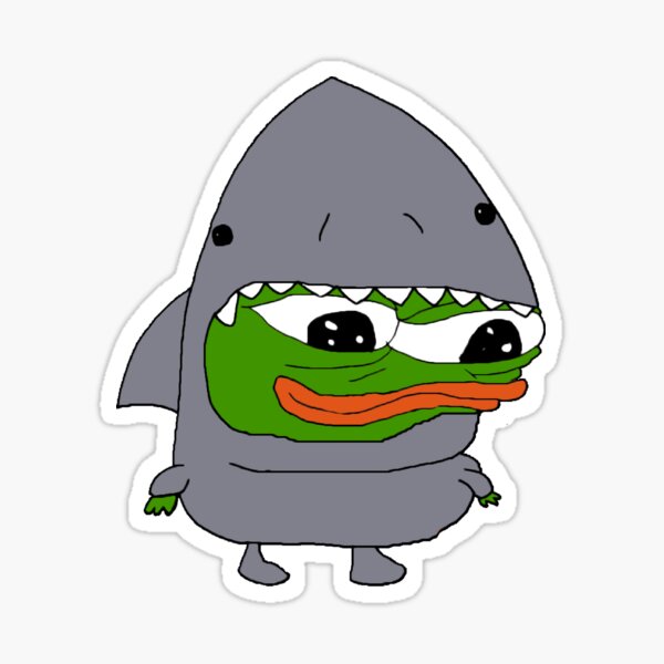 Seltener süßer Pepe-Hai Sticker