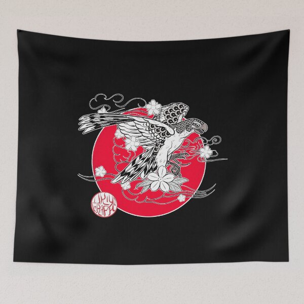 Item preview, Japanese falcon and cherry blossoms designed and sold by Ukiyograph.