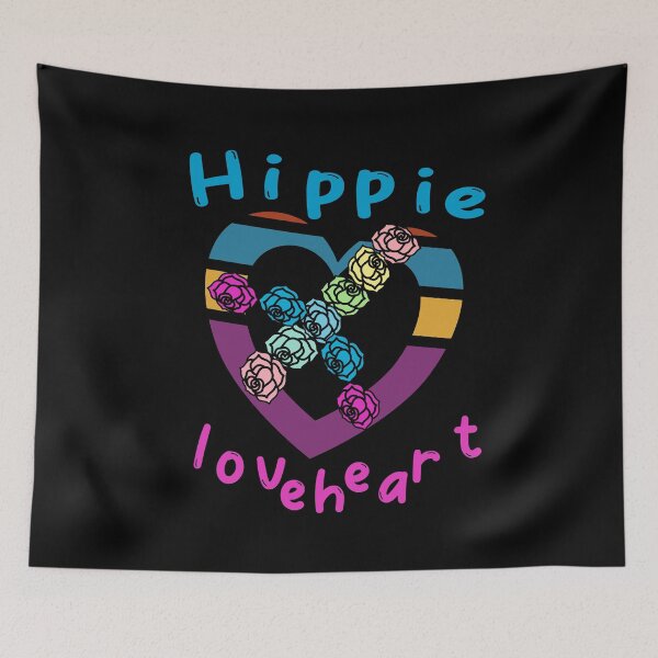 Item preview, Hippie loveheart, heart with roses peace sign. designed and sold by Bodino.