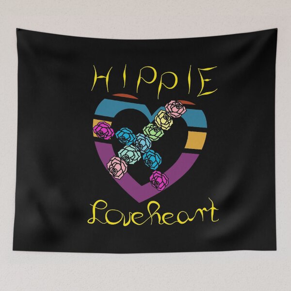 Item preview, Hippie loveheart, heart with roses peace sign. designed and sold by Bodino.
