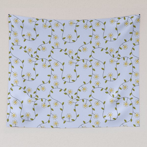 Item preview, Grumpy Flowers on Blue designed and sold by fogoosherie.