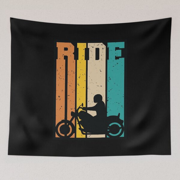 Item preview, Ride Retro Motorcycle Cruiser Silhouette Illustration designed and sold by hobrath.