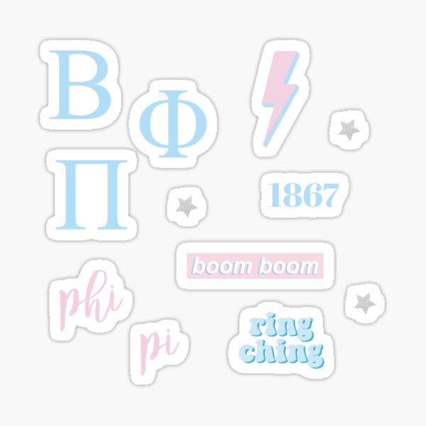 PI PHI Blue and Pink Angel Sticker Pack Sticker