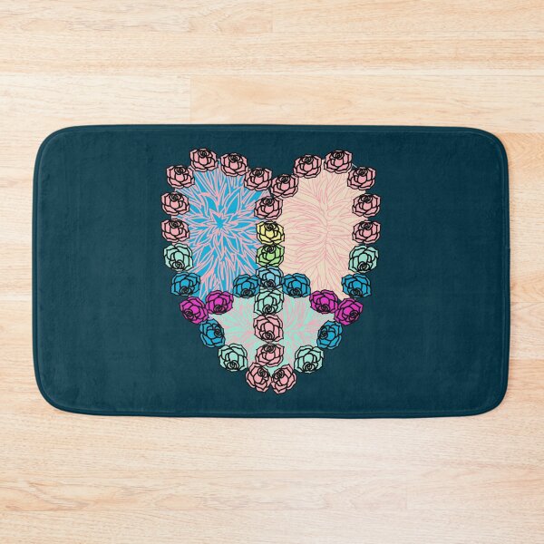 Item preview, Hippie loveheart, heart with roses peace sign. designed and sold by Bodino.