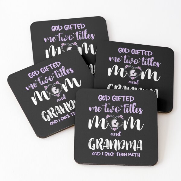 Item preview, God Gifted Me Two Titles Mom and Grandma & I Rock designed and sold by PinkyTree.
