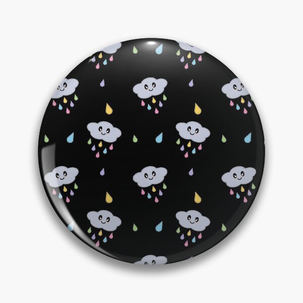 Item preview, Kawaii Cute Raining Rainbow Clouds Pattern in Black designed and sold by Kelly Leung.