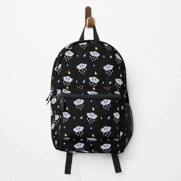 Item preview, Kawaii Cute Raining Rainbow Clouds Pattern in Black designed and sold by Kelly Leung.