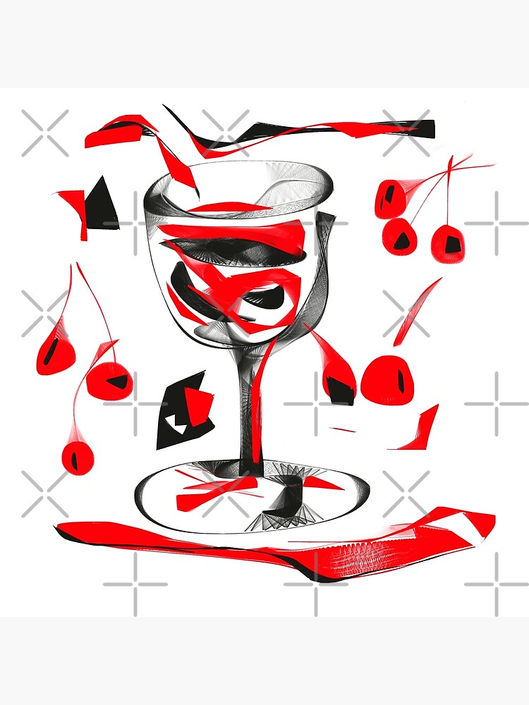 Abstract Wine Glass Design 