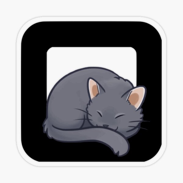 Square Cat Logo Transparent Sticker