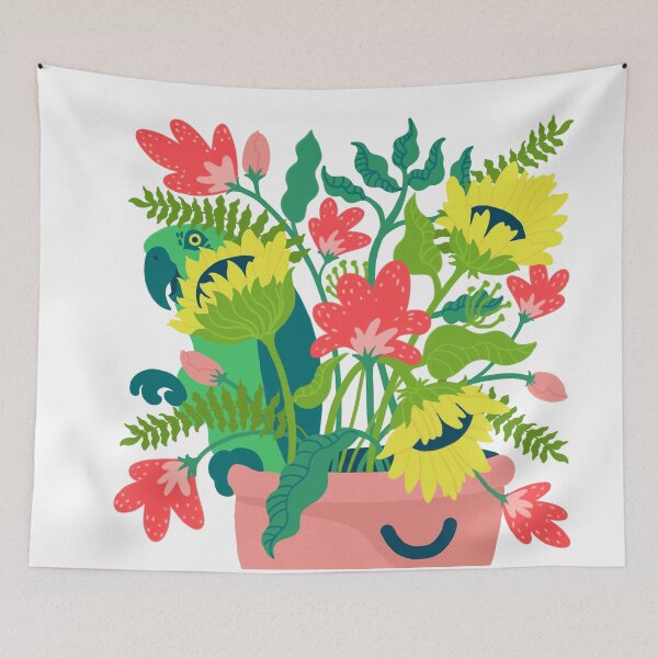 Item preview, Parrots and Flowers! - Yellow Nape Escape designed and sold by ArtPoppers.