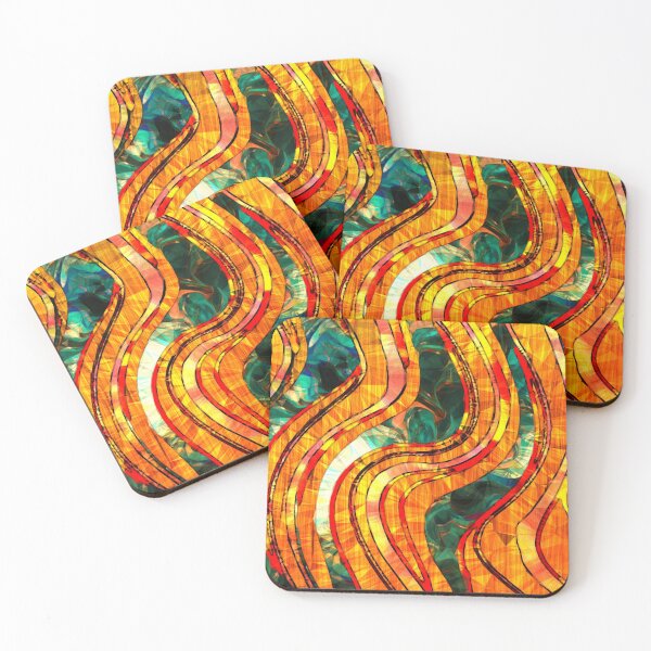 Item preview, Orange Strokes on Green designed and sold by ChangingLight.