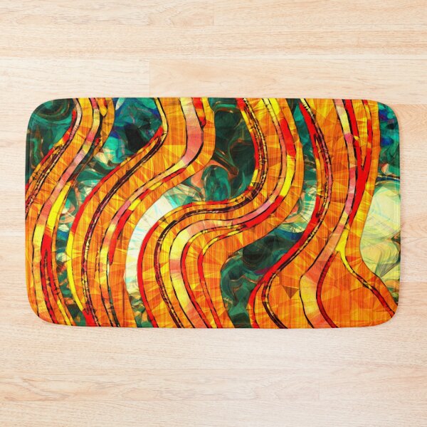 Item preview, Orange Strokes on Green designed and sold by ChangingLight.