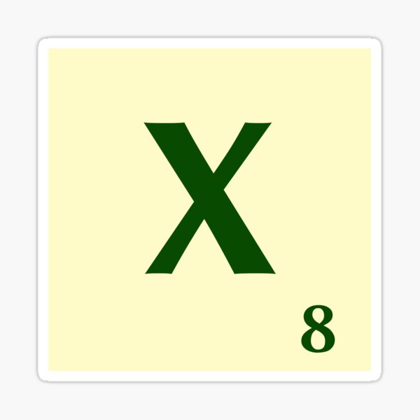 Scrabble tile of the X of 8 points Sticker