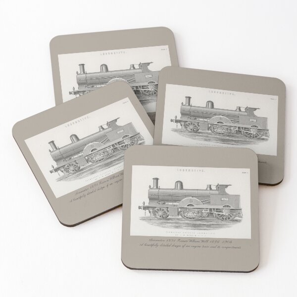 Item preview, Locomotive 1891 Francis William Webb Illustration Design designed and sold by EarthArtDesigns.