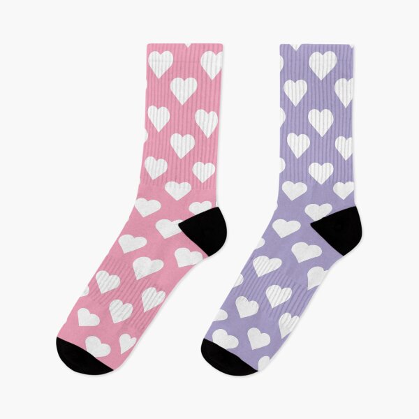 Item preview, Pink & Lavender White Crazy Hearts - Cute designed and sold by OddPop.
