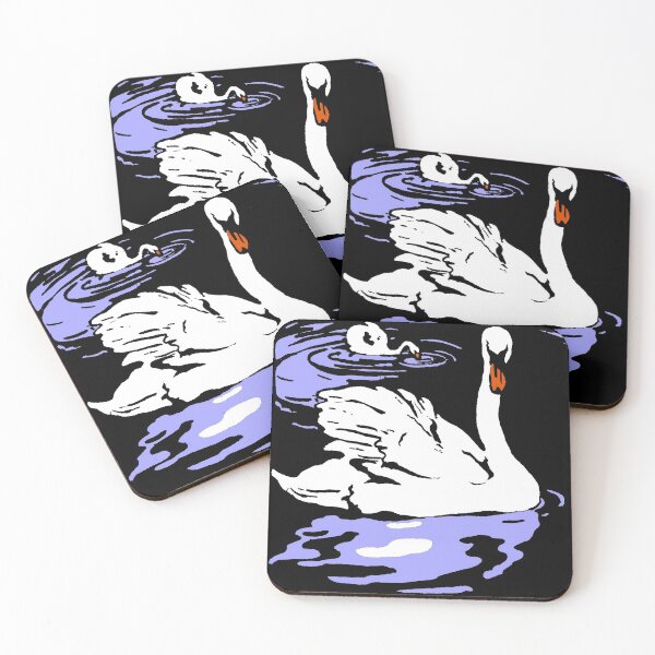 Artikelvorschau, Victorian Woodcut Swan Swimming entworfen und verkauft von Pixelchicken.