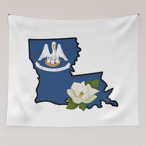 Item preview, State of Louisiana Flag with State Flower Magnolia designed and sold by Gsallicat.