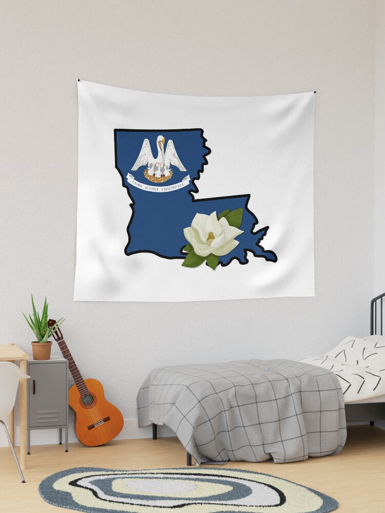 Louisiana Map Art with Flag Design Kids T-Shirt by World Art Prints And  Designs - Fine Art America