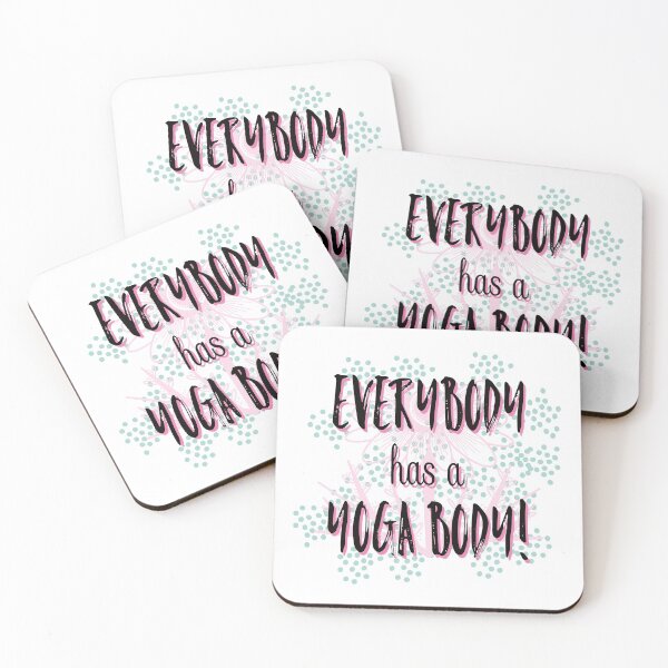 Item preview, Everybody has a yoga body fat yoga  body positivity, quote designed and sold by Melanie-Palmer.