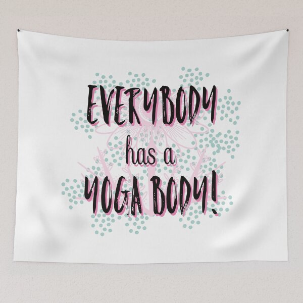 Item preview, Everybody has a yoga body fat yoga  body positivity, quote designed and sold by Melanie-Palmer.