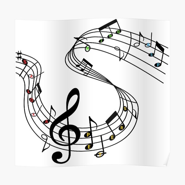 Music Staff Posters Redbubble