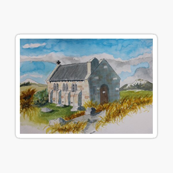 Church of the Good Shepherd - Tekapo - Watercolour Sticker