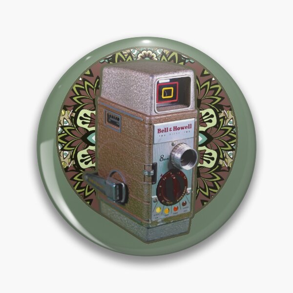 Item preview, Vintage 8MM Home Movie Cameras: Bell and Howell 8MM Home Movie Camera (Vintage Wallpaper Circle) designed and sold by GraffitiSoup.
