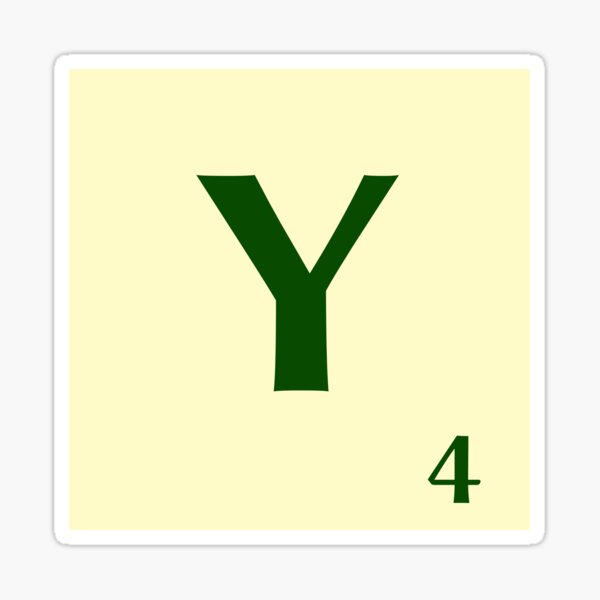 Ficha de Scrabble de la Y de 4 puntos Pegatina