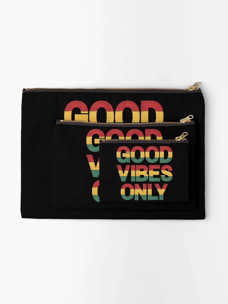 Thumbnail 2 of 4, Zipper Pouch, Good Vibes Only Rasta Reggae Roots designed and sold by RastaColors.