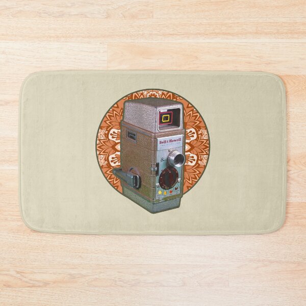 Item preview, Vintage 8MM Home Movie Cameras: Bell and Howell 8MM Home Movie Camera (Vintage Orange Wallpaper Circle) designed and sold by GraffitiSoup.