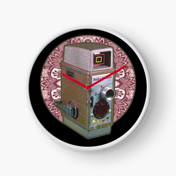 Vintage 8MM Home Movie Cameras: Bell and Howell 8MM Home Movie Camera (Rose Tinted Circle) Clock