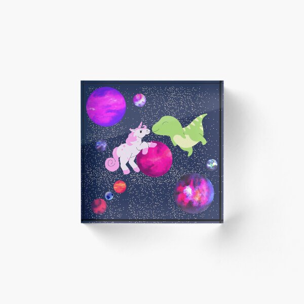 Item preview, Unicorn and Dinosaur in Space designed and sold by coloronym.