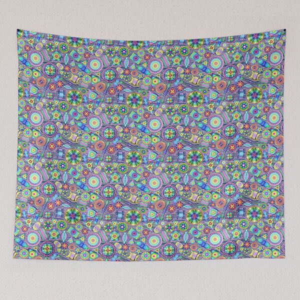 Item preview, Ernst Haeckel Rainbow Diatoms on Sunset Waves designed and sold by aimeewilson.