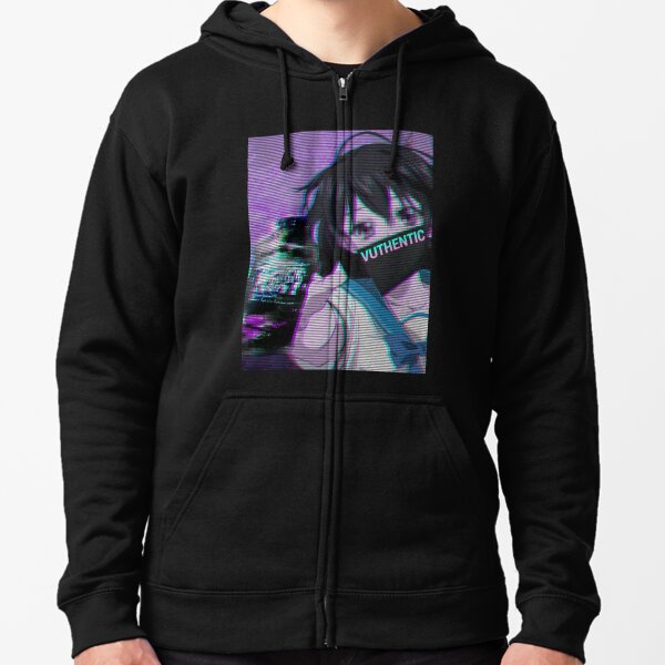 vaporwave anime hoodie