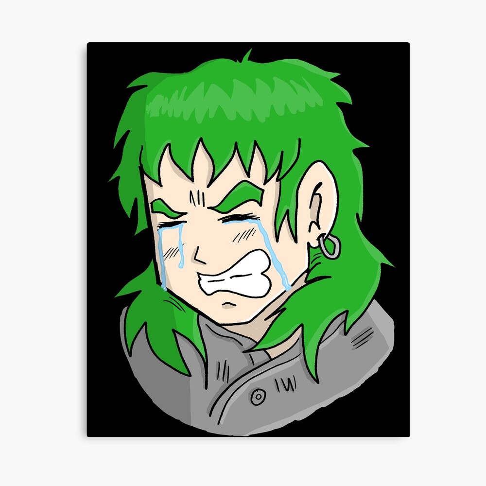 Sad Anime Boy Crying Green Hair Photographic Print By Oooichris Redbubble