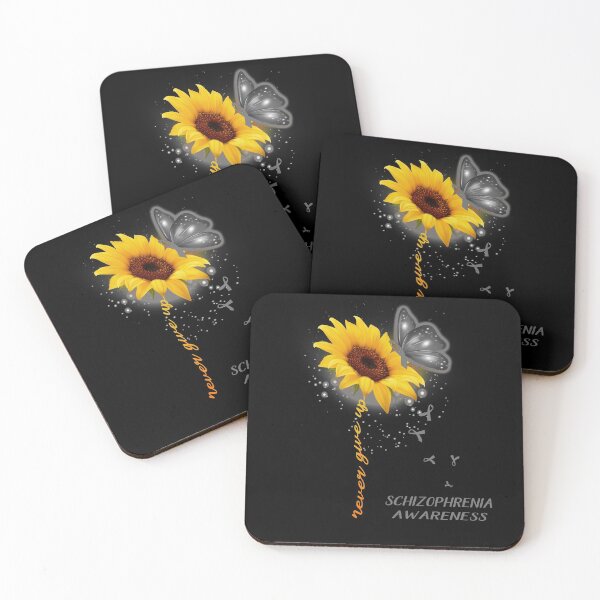 Item preview, Never Give Up Sunflower Ribbon Schizophrenia Awareness designed and sold by deputylove.