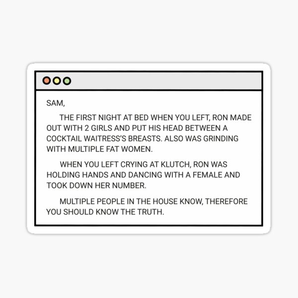 Jwoww And Snooki Letter To Sammi Sticker By Femmenouvelle Redbubble